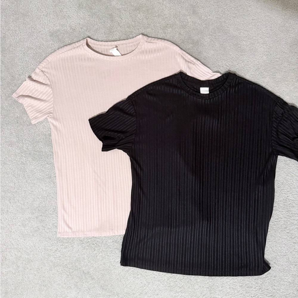 Bundle H&M Ribbed Tops in Black and Cream